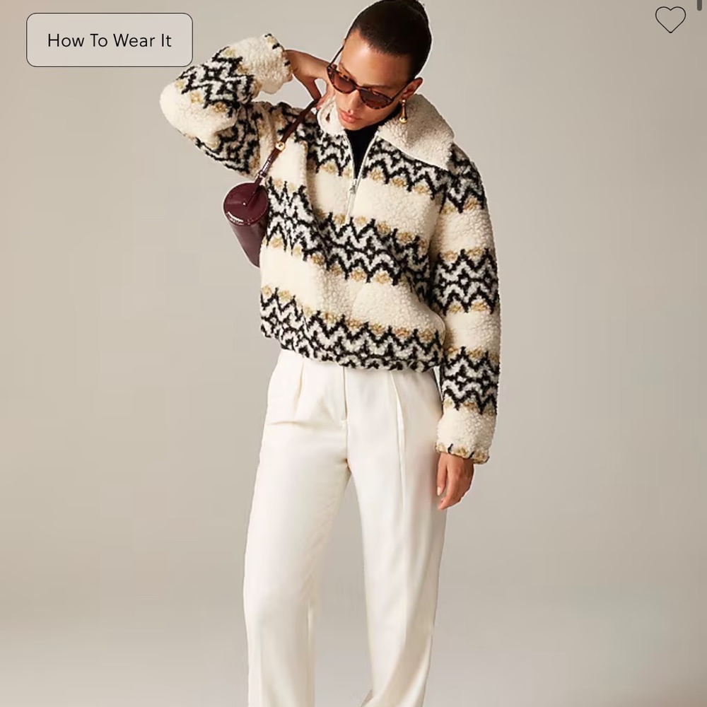 NWT! J Crew Fairisle Sherpa Pullover